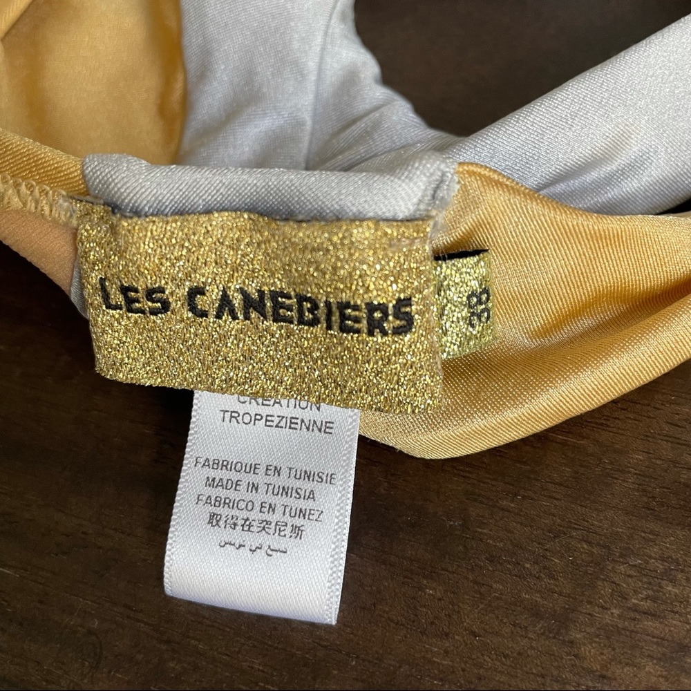 🆕 Les Canebiers Palmier Metallic Silver & Gold Strappy Bikini Top & Bottom - Picture 14 of 15